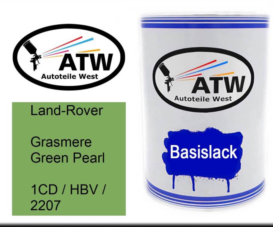 Land-Rover, Grasmere Green Pearl, 1CD / HBV / 2207: 500ml Lackdose, von ATW Autoteile West.